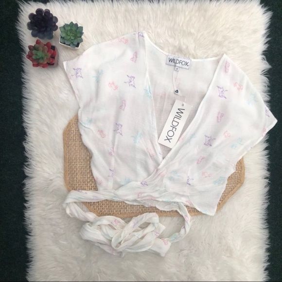 Wildfox Couture Unicorn Wrap Top NEW - Picture 5 of 16